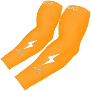 Personalized BRUCE BOLT Graduated Compression Premium Arm Sleeve - NEON ORANGE